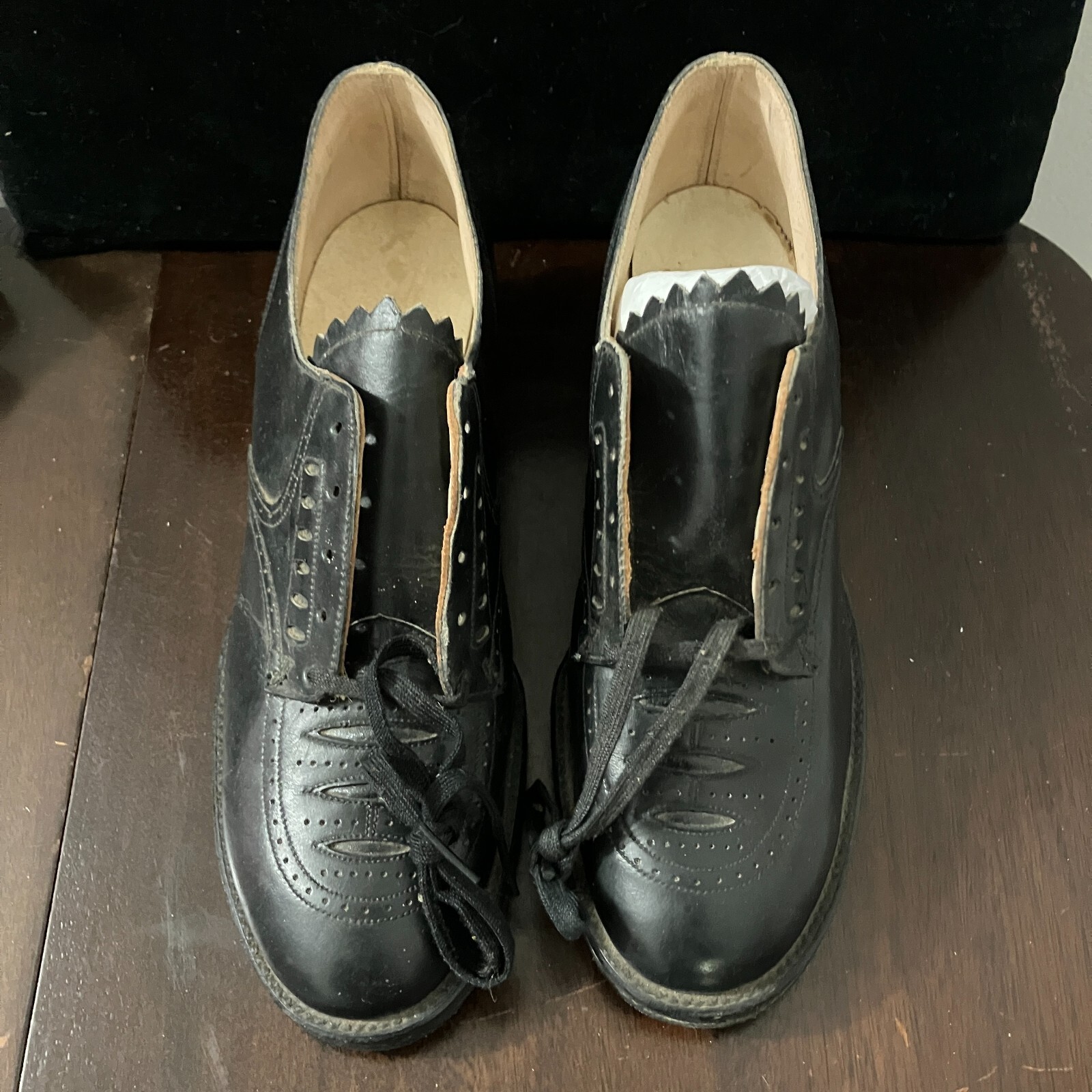 Antique/Vintage 1920s-1940s Peter's Diamond Ferndale Black Leather Girl's Shoes