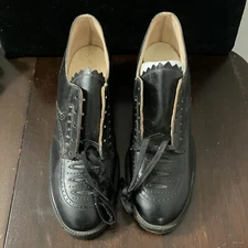Antique/Vintage 1920s-1940s Peter's Diamond Ferndale Black Leather Girl's Shoes
