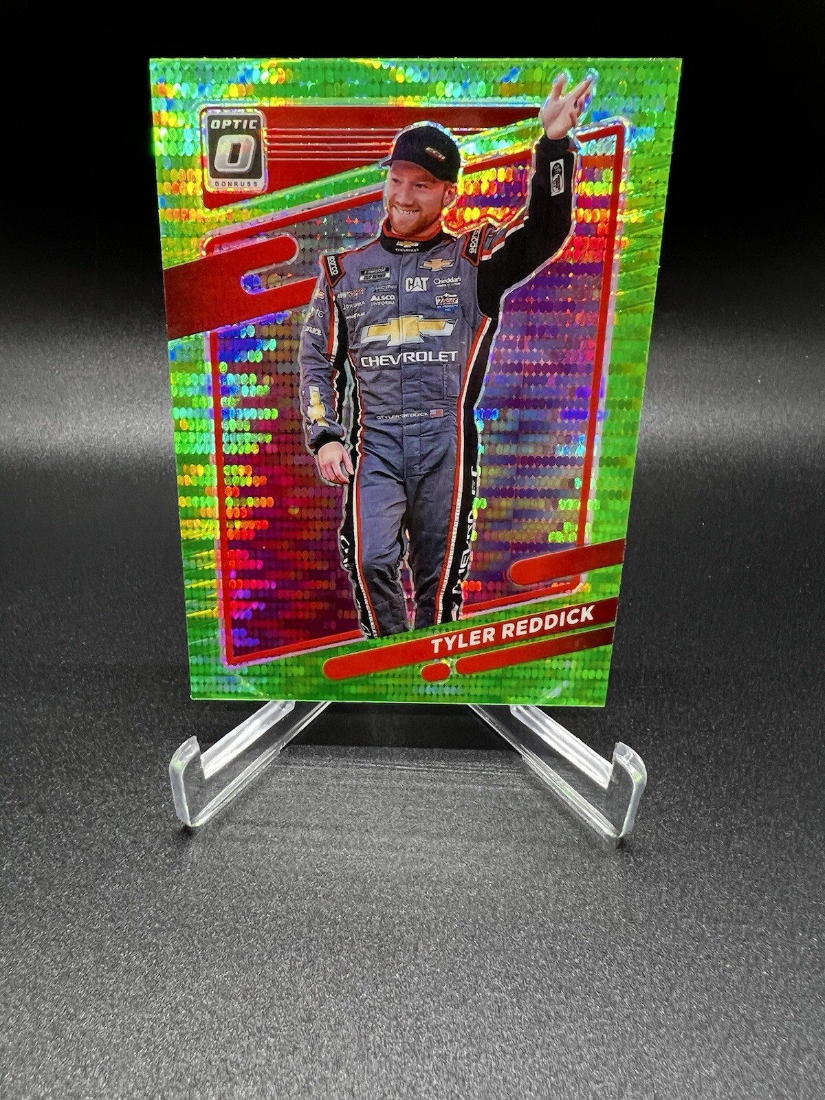 2022 Panini Donruss Racing Optic Lime Green Pulsar Prizm #24 Tyler Reddick