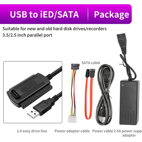 USB 2.0 to IDE/SATA 2.5\" 3.5\" Hard Drive Disk HDD Converter Adapter Cable New - Bild 5 von 13