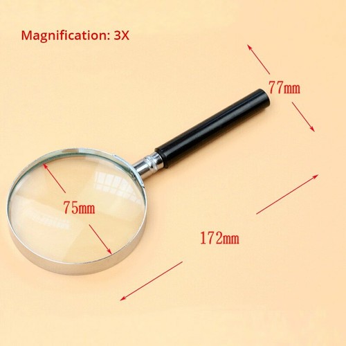 Pocket 50-100mm 3X 5X Magnifier for Reading Hand Held Glass Portable Magnifying - Bild 8 von 15