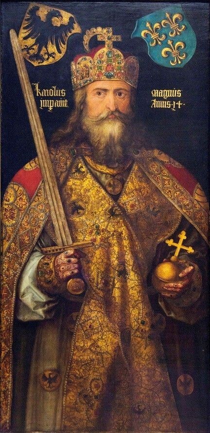 Charlemagne tableau sur toile de salon 50x70 cm style galerie d'art