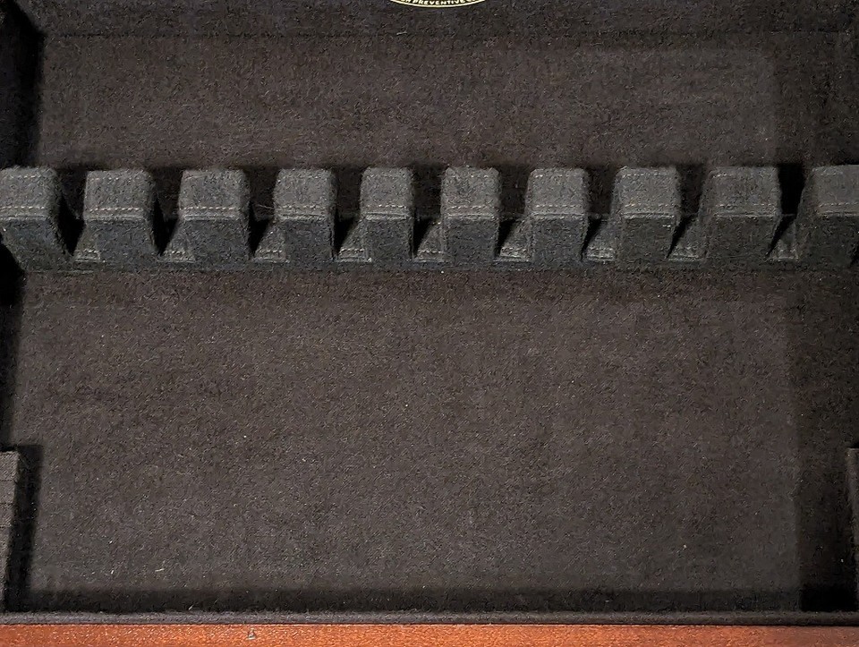 Reed & Barton Eureka 2Tier Silverware Flatware Storage Chest Cherry