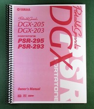 Yamaha DGX-205 DGX-203 Instruction Manual: 94 Pages & Protective Covers!