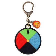 Howl's Moving Castle Embroidery Keychain Disk Type Calcifer Studio Ghibli Charm