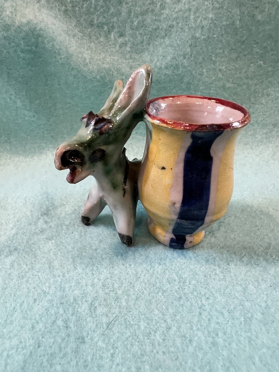 donkey cigarette holder Vintage Glazed Ceramic Donkey Cigarette/Match Holder Japan