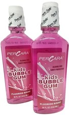 2x P.cara Alcohol Free Cavity Protection kids Bubble Gum Fluoride Rinse 18 ozEa