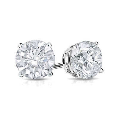 2ct Diamond Stud Earring Womens Studs 14k White Gold Mens Earrings