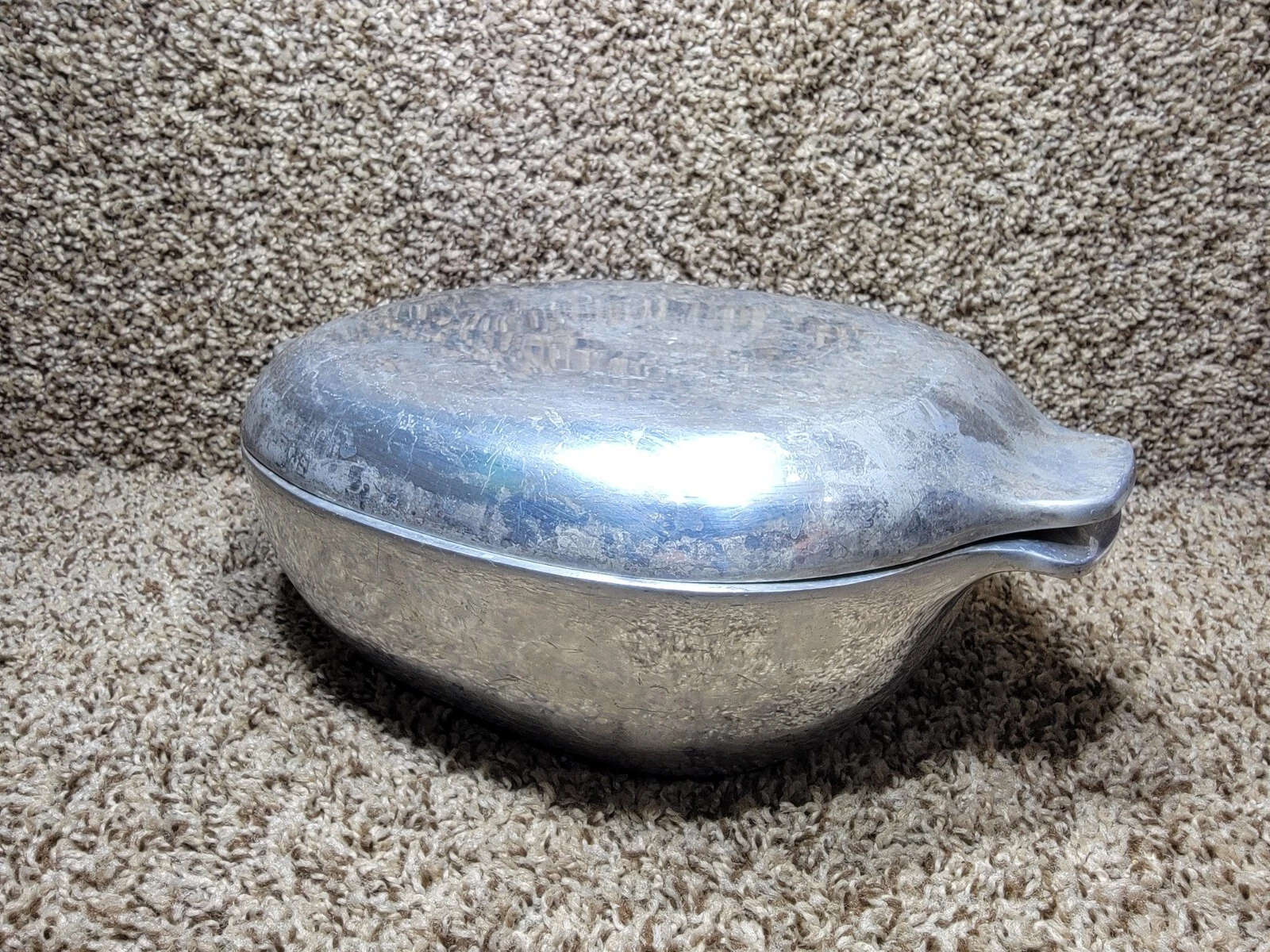 Vintage Nambe Aluminum Dutch Oven Roaster Covered Casserole Dish # 16 w Handles