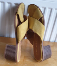 Peacocks ladies yellow /mustard suede sandals size  39 /UK 6