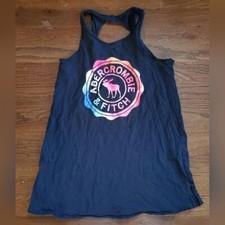 ABERCROMBIE KIDS Girls 9/10 blue logo t-shirt swim cover-up