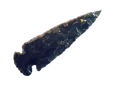 Obsidian Pfeilspitze punta freccia flecha ossidiana (Nachbau) 9-11 cm
