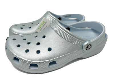 Crocs Classic Metalic Clog Womens size 10 Mineral Blue NEW