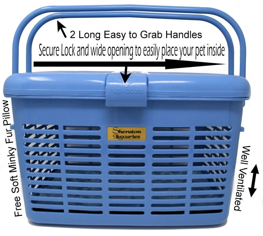 Portador de cesta para gatos y perros pequeños, carga superior, ligero, 16x11x10" Foto 3 de 4