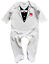 thumbnail 2 - Dirty Fingers Baby Sleepsuit &#034;Tuxedo Dinner Jacket &amp; Carnation&#034; Cute Funny Gift