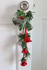 Christmas Door Knob Hanger with Red and Silver Bells