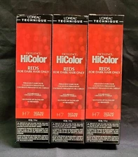 Loreal Excel HiColor For Dark Hair/H7 Sizzling Copper 1.74oz (3 Pack)