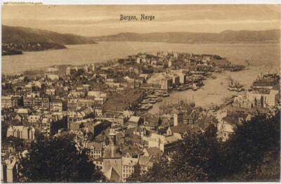 20015534 - Bergen: Ansicht,Eneret Mittet & Co. AKU1 Norwegen 1923