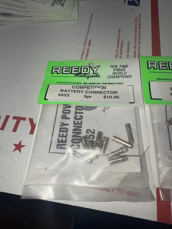 Team Associated Reedy Modifieds Competition Battery Connector # 652 Rc10 2 Packs - Image 3 of 3