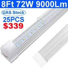 25 Pack 8Ft Led Garage Lights T8 Integrated Led Bulbs Plug And Play 72W 6500K