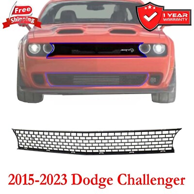 Front Grille For 2015-2023 Dodge Challenger Textured Black Plastic CH1200399