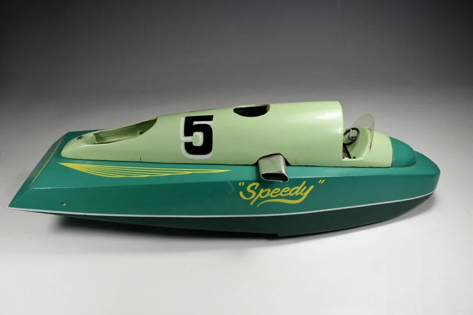 Tether Boat Streamlined Gas Powered Speed Record Japan Hand Made 1950 - Image 4 of 4