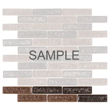 Brown Crackle Glass Mosaic Tile Brick Joint Pattern Kitchen Shower Backsplash
