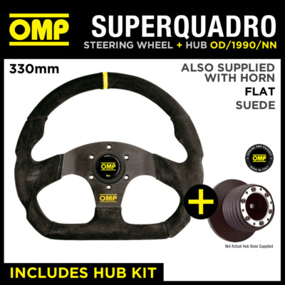 BMW M3 (E46) 98-06 OMP SUPER QUADRO FLAT BOTTOM STEERING WHEEL & HUB KIT