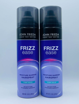 2x John Frieda Frizz Ease MOISTURE BARRIER Hairspray FIRM HOLD Humid Resist 12oz