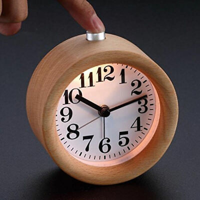 Modern Wooden Classic Round Alarm Clock, Silence Alarm Clock