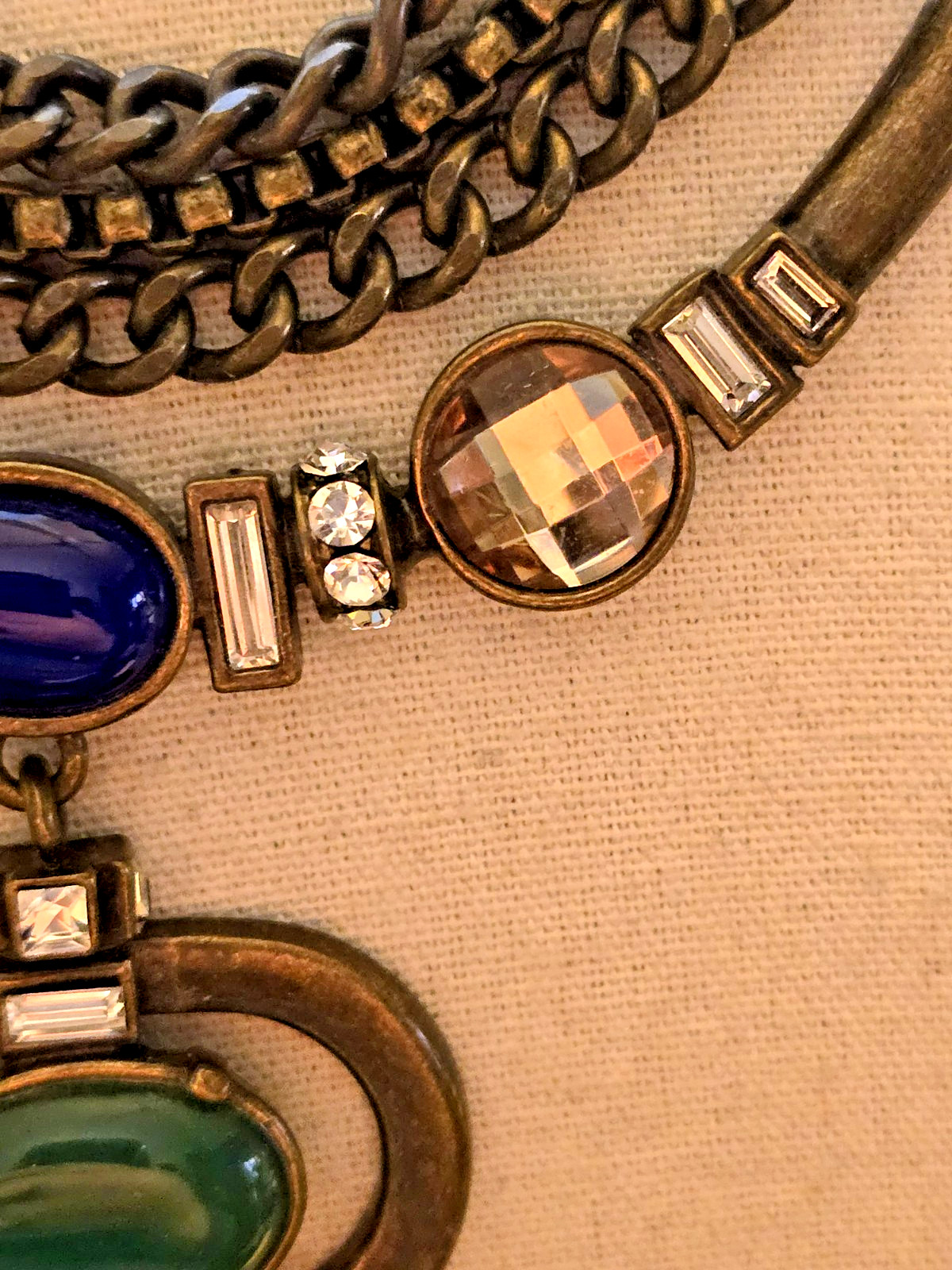 LOFT - STATEMENT NECKLACE DARK CHAIN MULTICOLOR S… - image 5