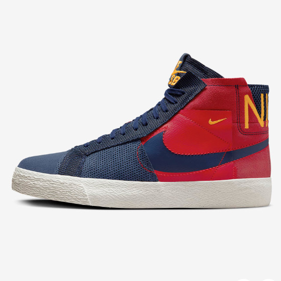 Кроссовки для скейтборда Nike SB Zoom Blazer Mid PRM темно-синего цвета (FD5113-600) Доставлены ускоренной доставкой