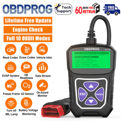 MT100 OBD2 Scanner Car Check Engine Fault Code Reader Automotive Diagnostic Tool