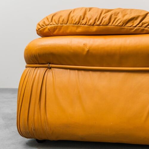 DIVANO 3 POSTI IN PELLE MARRONE DESIGN ANNI 70 VINTAGE MODERNARIATO - Bild 6 von 13