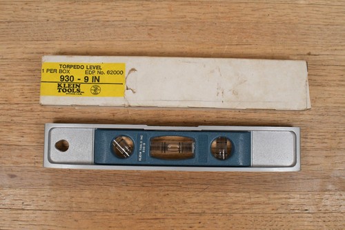 NEW Vtg Klein Tools 9-Inch Torpedo Level Model 930-9IN NOS in Original Box