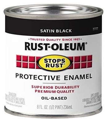 Rust-Oleum 7777502-2PK Stops Rust Brush On Paint, Quart, Satin Black, 2 Pack