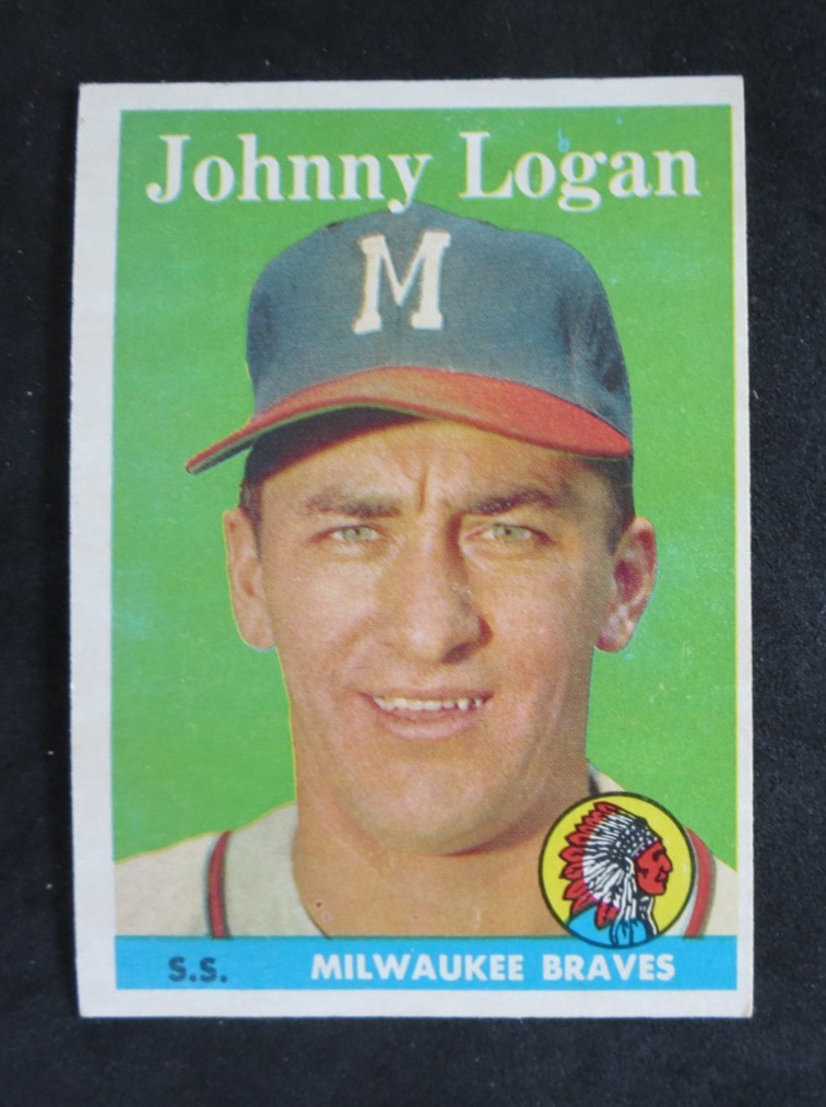Johnny Logan #110 Baseball Cards 1958 Topps trading card — raw and PSA graded price guide