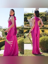 Show Me Your MuMu Lisa Rich Magenta Luxe Satin Maxi Dress XXL Wedding Party Prom