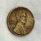 1941 LINCOLN WHEAT CENT ERROR COIN OBVERSE DIE CRACK/LAMINATION ISSUES
