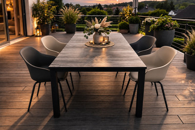 Hartman Comino Alu/Ceramic Dining Table, Lieke Dining Chair Schöner Wohnen