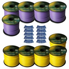 Harmony Car Primary 14 Gauge Power Ground Wire 1000 Feet 10 Rolls Yellow Purple