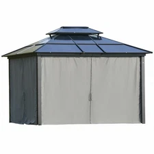 10x12 ft Hardtop Outdoor Gazebo Canopy Polycarbonate Roof Patio Garden Pavilion