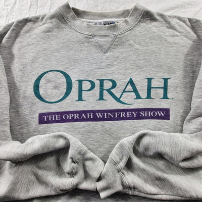 90s Oprah Winfrey Show Crewneck Sweatshirt Gear for Sports Cotton XL Gray