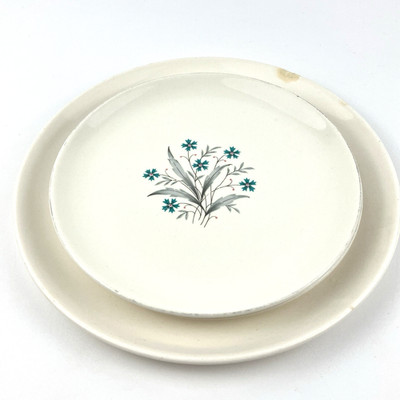 Vintage SCIO Hampton Ceramic Dinner Plates Set of 3 Corning Cornflower