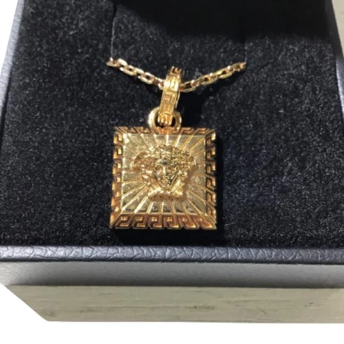 versace collana oro medusa catena pendenti 58 cm con scatola accessori unisex Auth