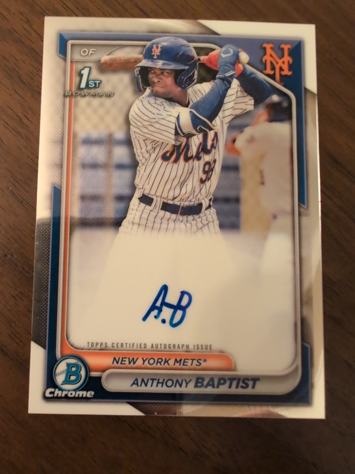 2024 1st Bowman - Chrome Prospect Autographs Anthony Baptist Mets On Card
