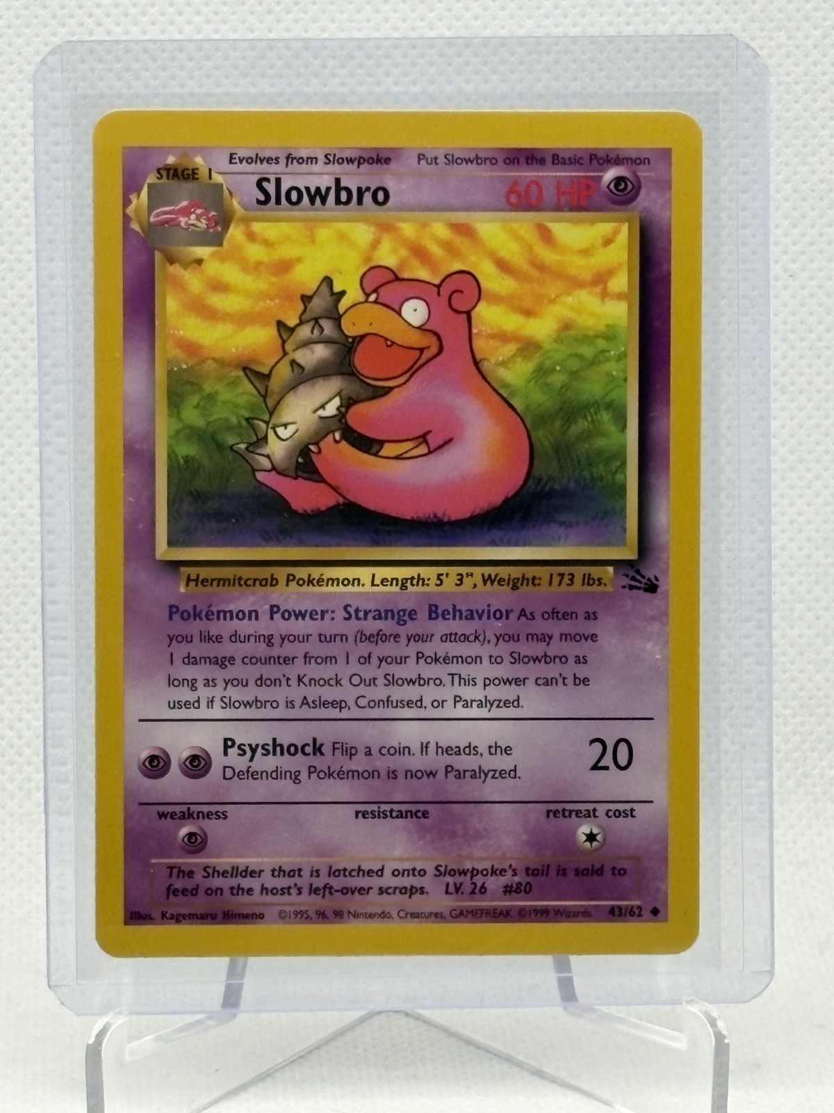 POKEMON FOSSIL SLOWBRO 43/62 UNCOMMON UNLIMITED NM