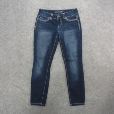 Maurices Jeans Womens 10/30 Skinny Dark Wash Stretch Denim Blue Contrast Stitch
