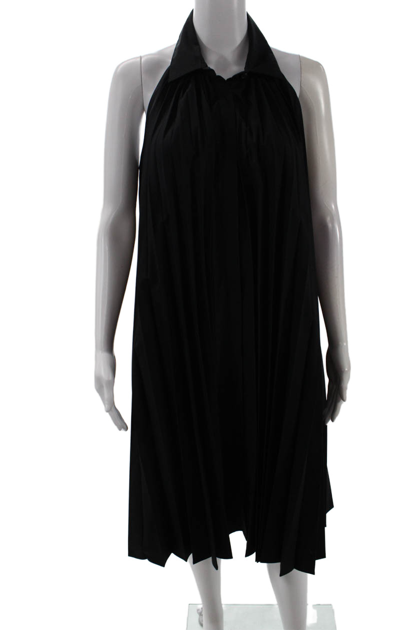 Elie Tahari, Women Trapeze Swing Shirt Dress Black Collared Sleeveless Size 10Free Shipping in US $100+ Orders | $6.95 Orders Below