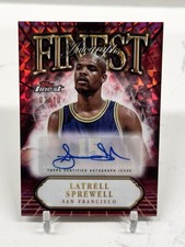 2024-25 LATRELL SPREWELL #'d /10 Topps Finest AUTO Red Geometric Refractor SP